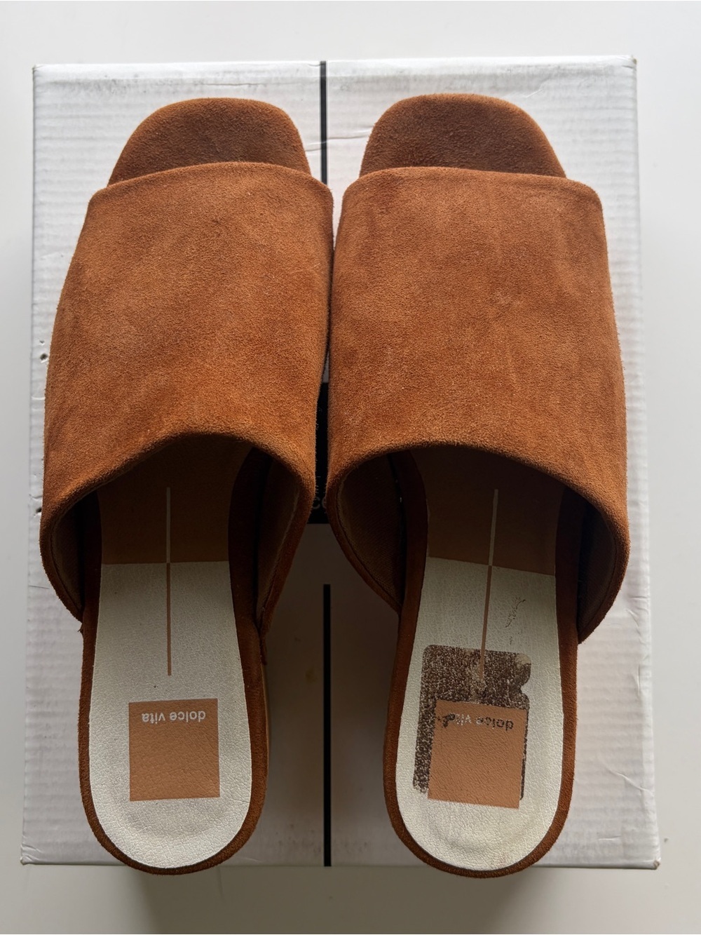 Dolce Vita Dorado Saddle Suede Platform Slide Mules - Picture 6 of 14
